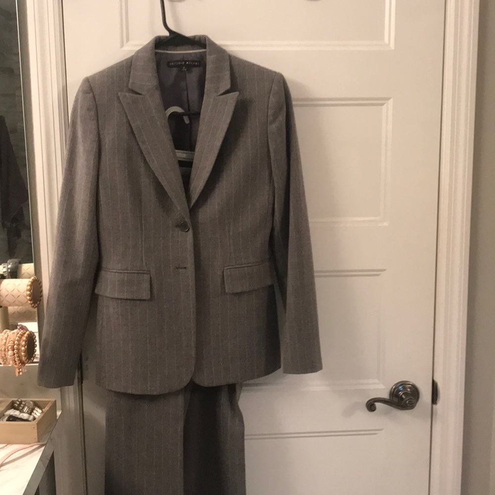 Antonio Melani gray pinstripe suit